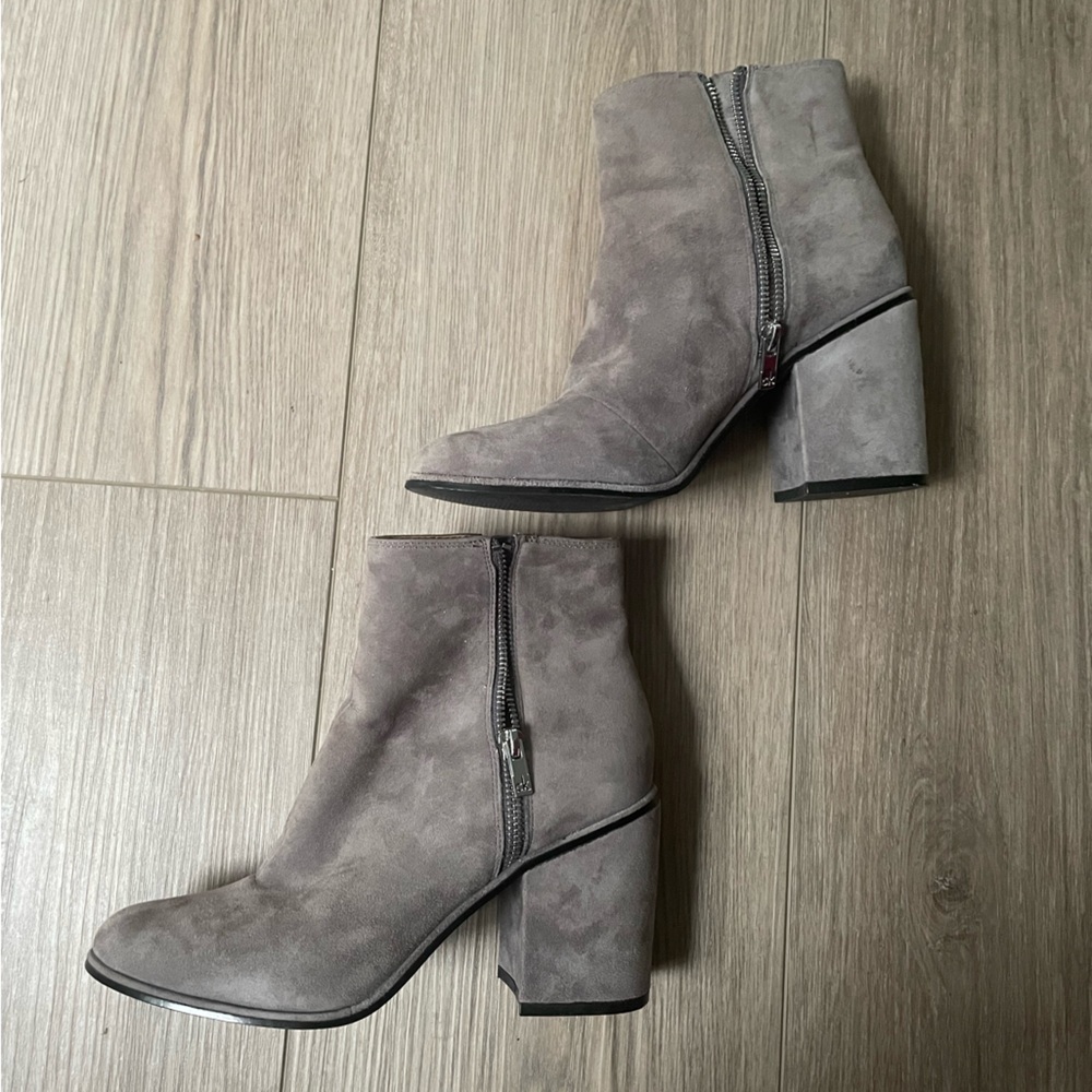 Calvin Klein Gray Suede Ankle Boots